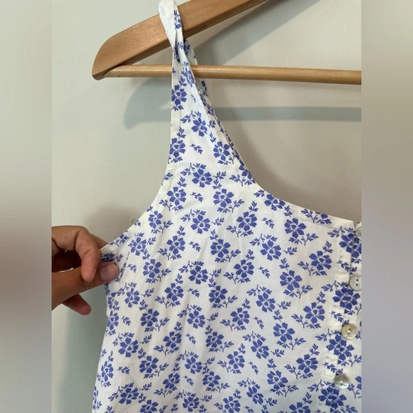 & OTHER STORIES Relaxed Gathered Mini Dress floral blue white size xs 1224 - Picture 5 of 13